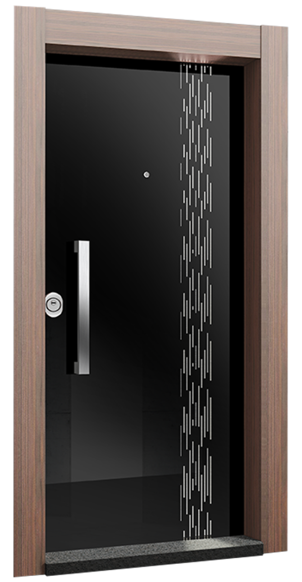 DROP (Işıklı Temperli Siyah Cam l Ceviz)