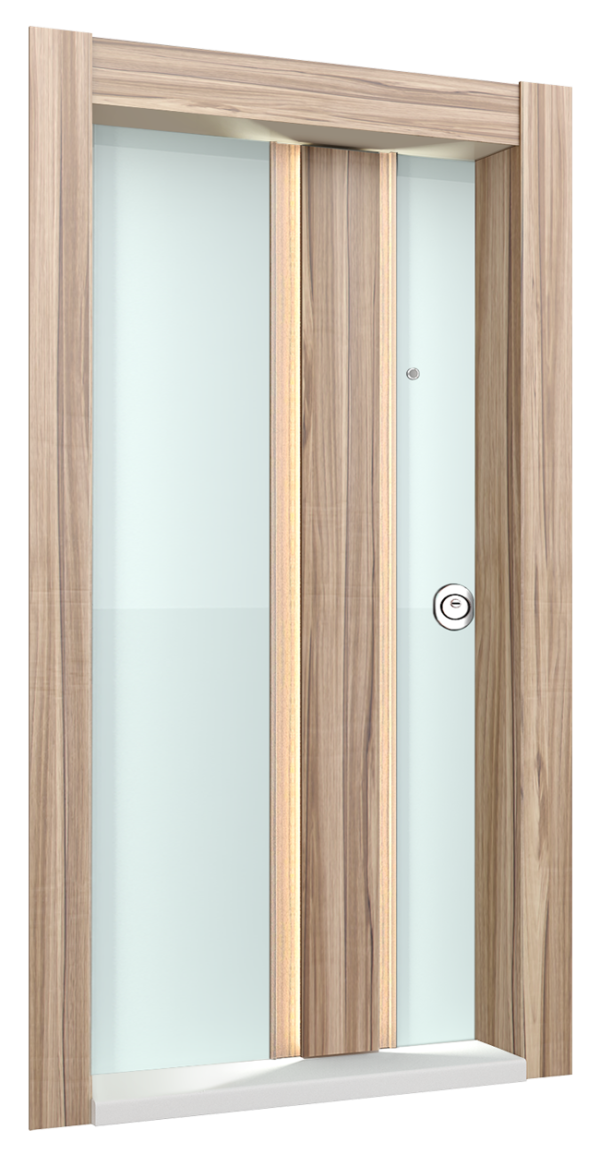 NISH (Işıklı Noce Ceviz Kol Temperli Beyaz Cam)