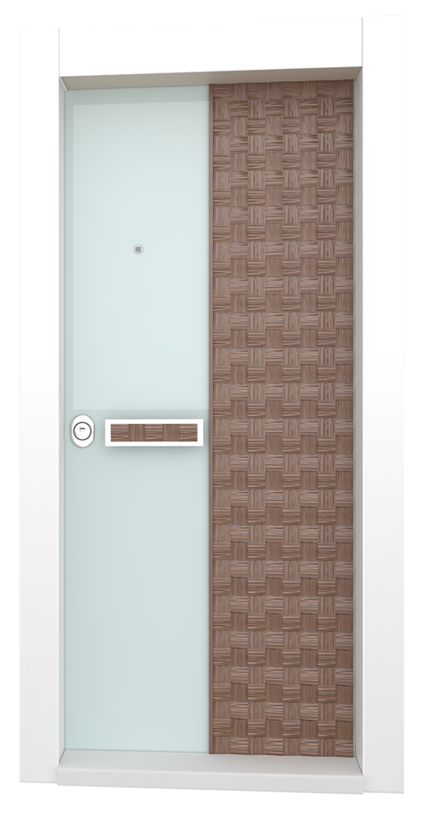 NATU (Temperli Beyaz Cam l Masif Mozaik Ceviz)