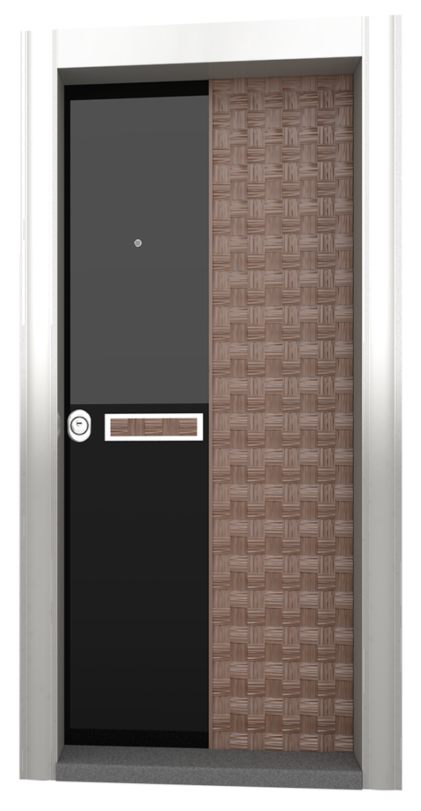 NATU (Temperli Siyah Cam l Masif Mozaik Ceviz l Alüminyum)